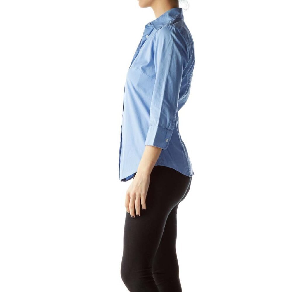 J.Crew Blue Buttoned Down Collared Shirt - Picture 2 of 3